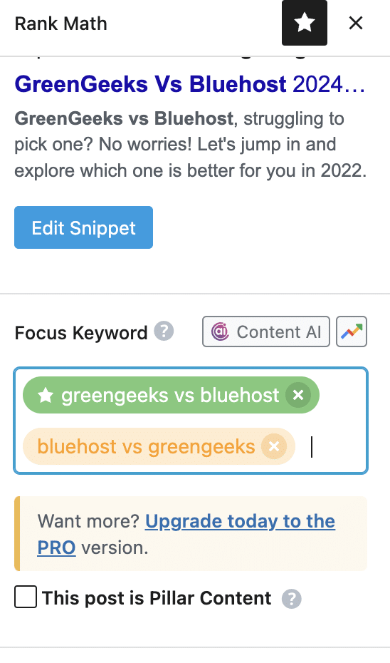 Mutiple keyword targeting feature